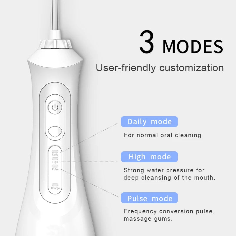 SEAGO New Oral Dental Irrigator Portable Water Flosser USB Rechargeable 200ML Cleaning Teeth