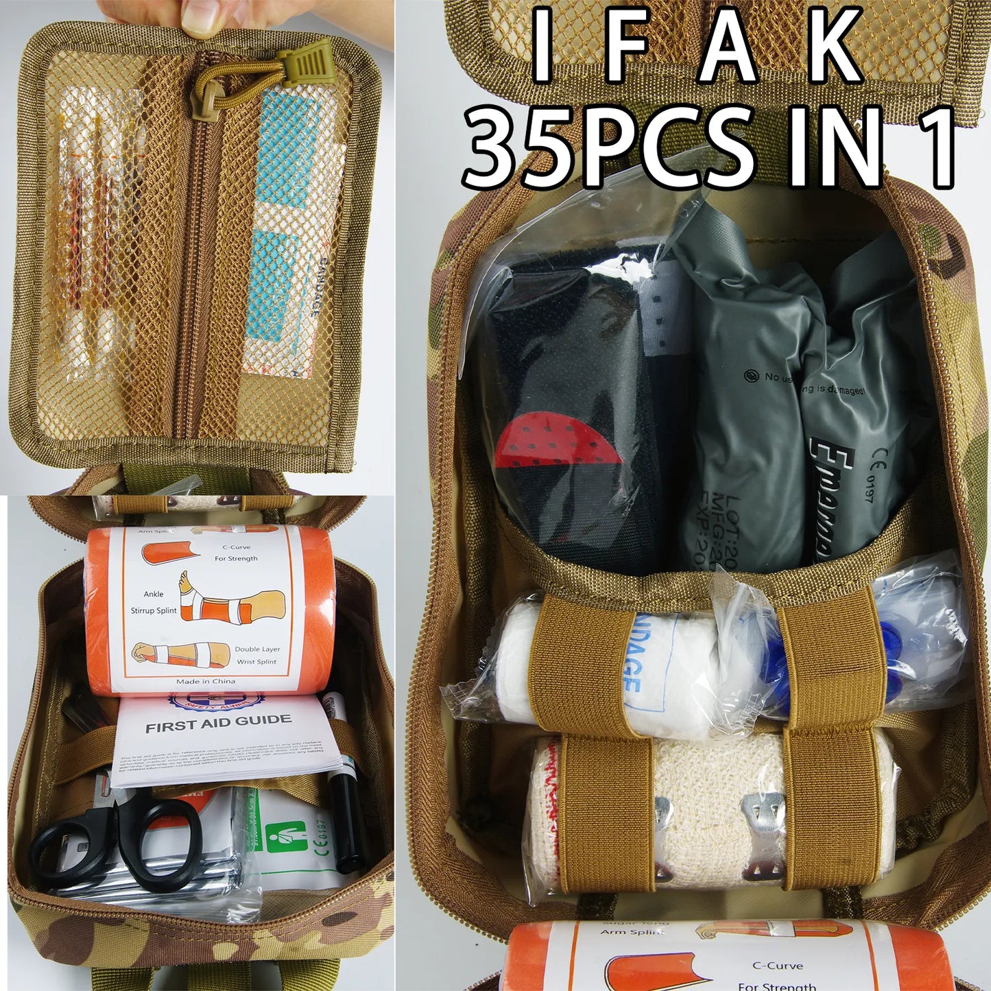 Military Trauma Survival Kit Pouch First Aid Medical Emergency Hiking