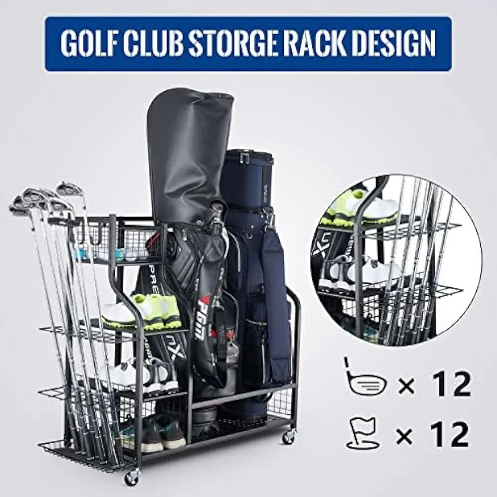 Golf Storage Garage Organizer Stand and Equipment Rack