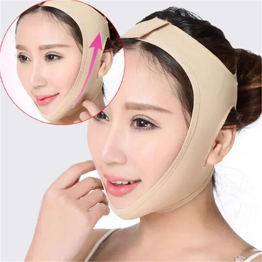 Elastic Face Slimming Bandage V Line Shaper Women Chin Cheek Lift Up Belt Facial Massager Strap