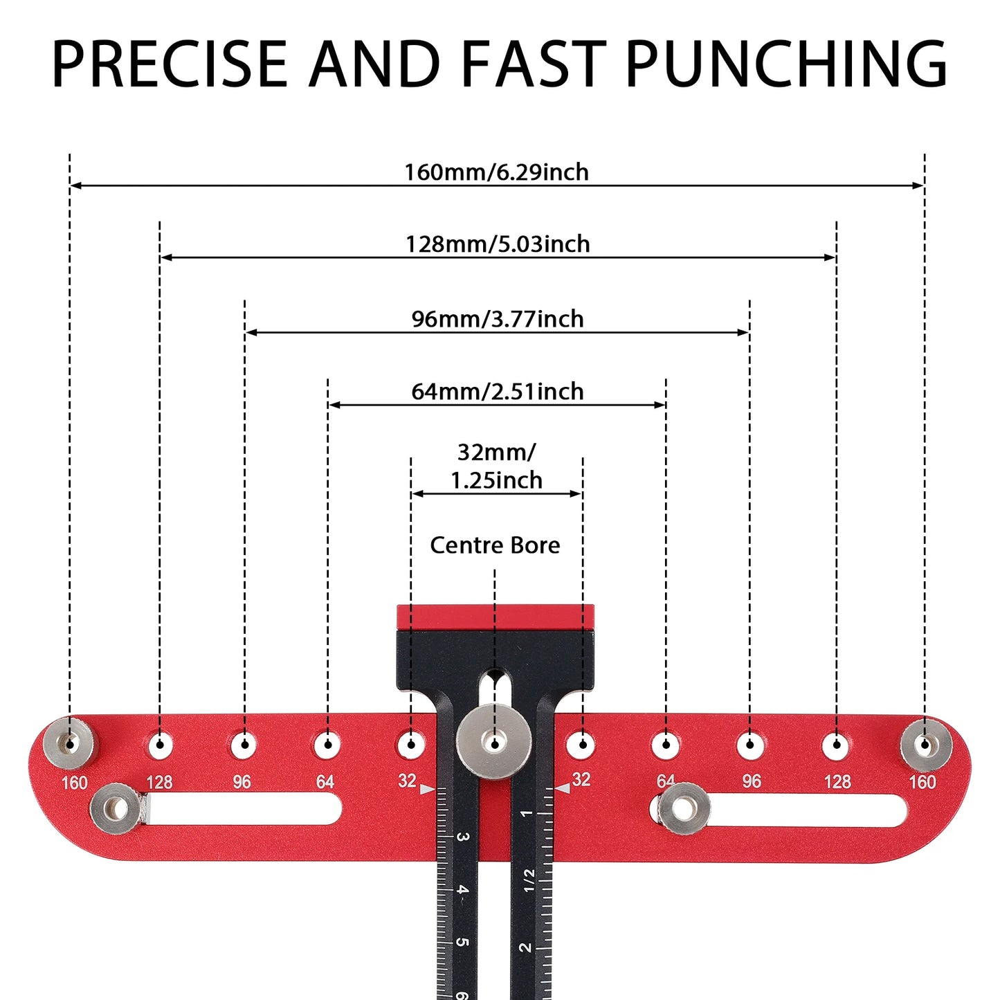 Door Cabinet Handle Hole Pitch Punch Locator - Cabinet Hardware Jig