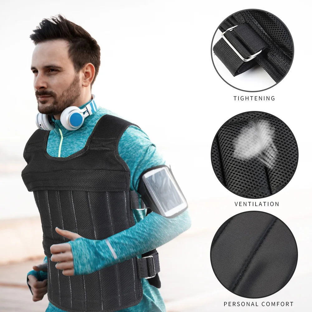 3/15/20/35/50kg Weight Vest Jacket Sand Clothing for Running Training Fitness Equipment