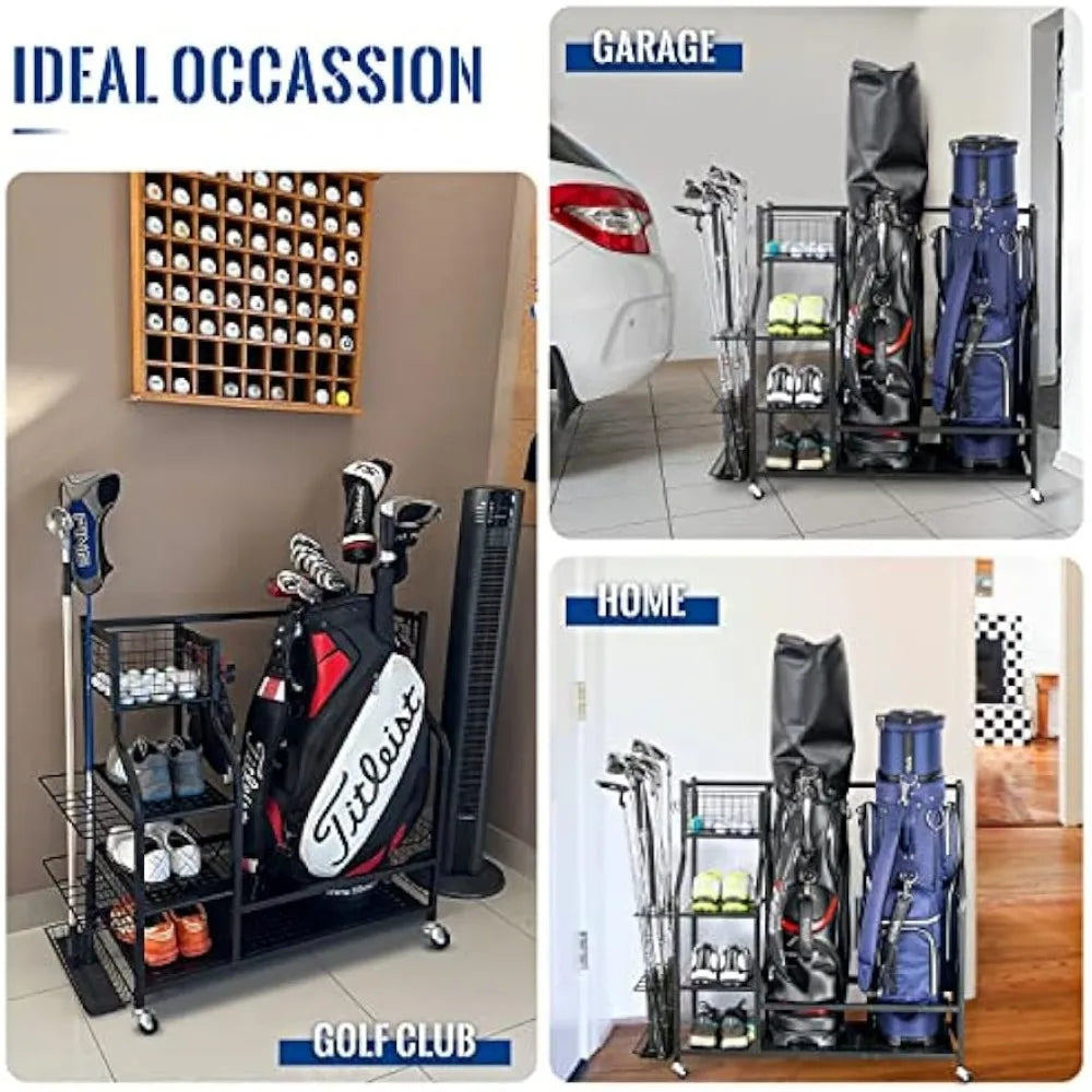 Golf Storage Garage Organizer Stand and Equipment Rack