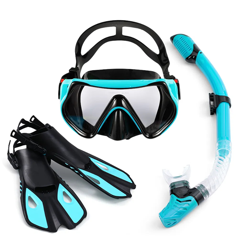 Swimming Flippers Diving Fins Set Snorkeling Goggles Dive Snorkel Equipment Scuba Adult