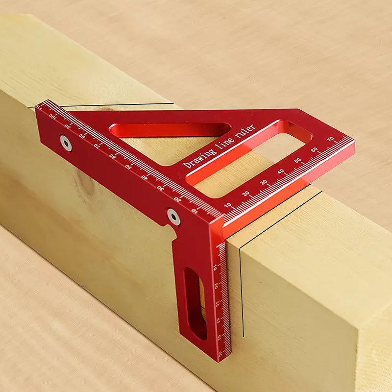 Woodworking Square Protractor Aluminum Alloy Miter Triangle Ruler High Precision Layout