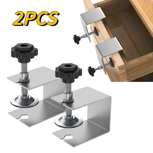 2Pcs Woodworking Jig Cabinet Tool Home Drawer Front Installation Clamps