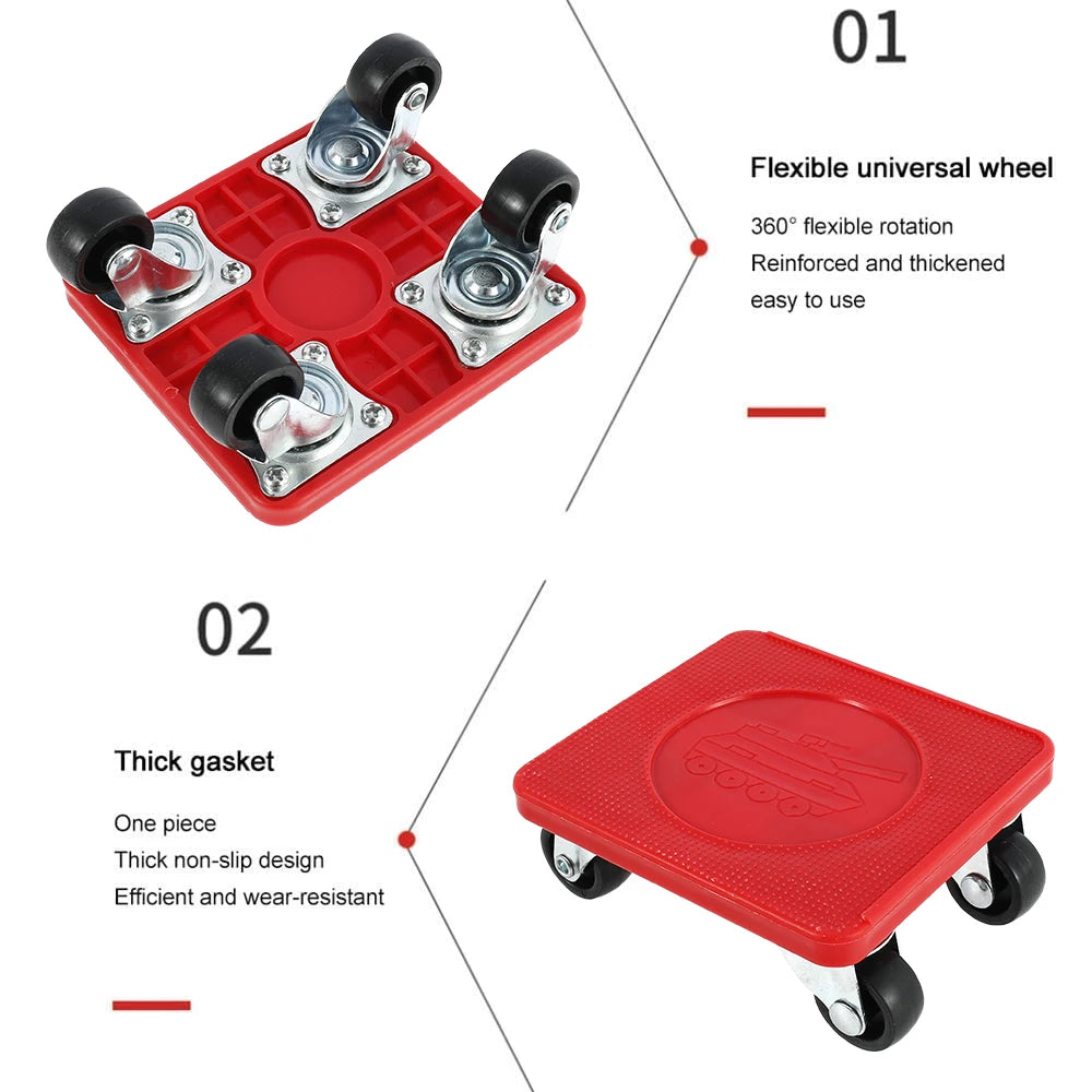 Furniture Mover Set Transport Lifter Universal Wheel Heavy Moving Roller Bar Hand Tools