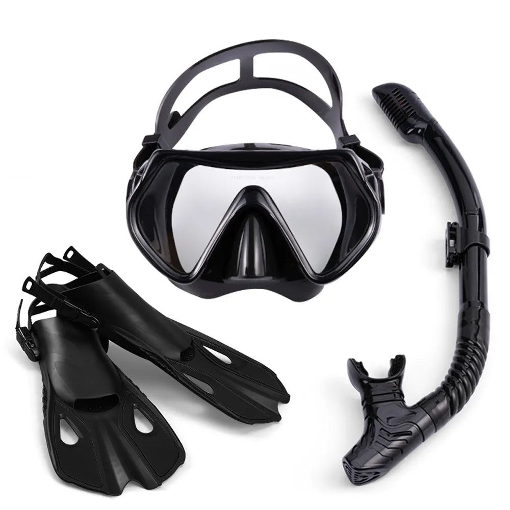 Swimming Flippers Diving Fins Set Snorkeling Goggles Dive Snorkel Equipment Scuba Adult