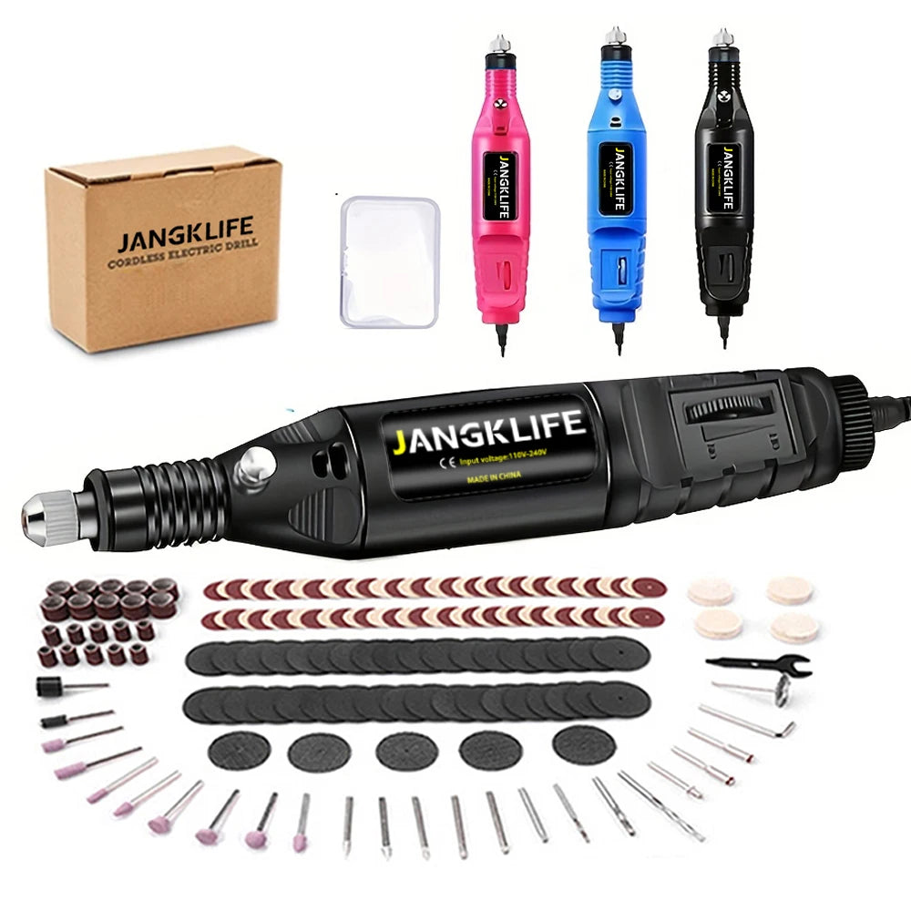 12V Mini Drill Electric Carving Pen Variable Speed Rotary Kit Engrave Grinding Polishing