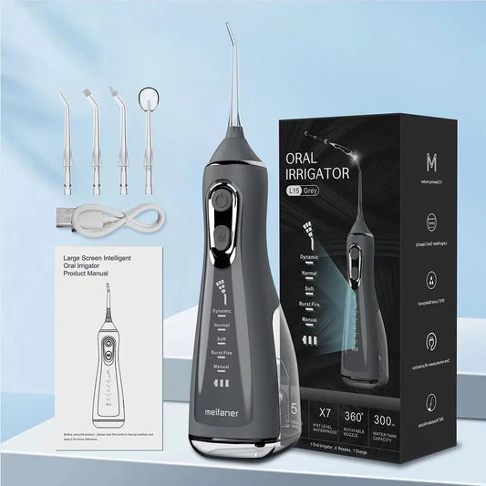 Portable Water Flosser Dental Oral Irrigator Pick 5 Modes 360°