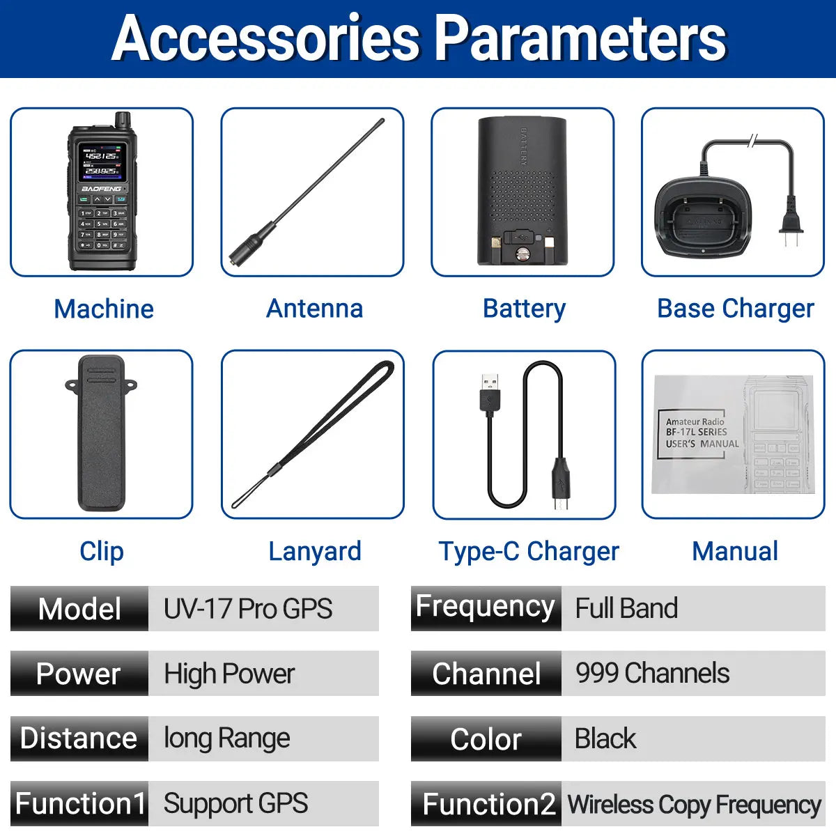 Baofeng PRO GPS Air Band Walkie Talkie NOAA Amateur Ham Hunting