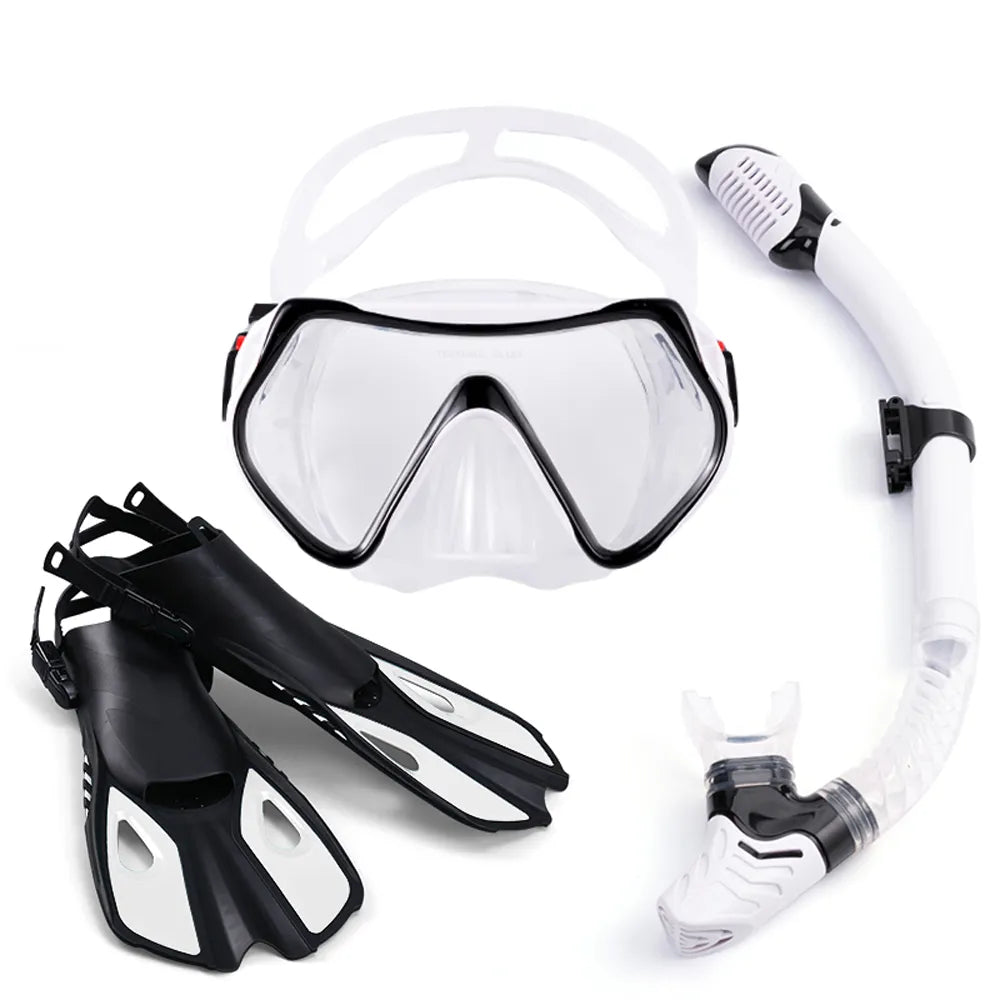 Swimming Flippers Diving Fins Set Snorkeling Goggles Dive Snorkel Equipment Scuba Adult