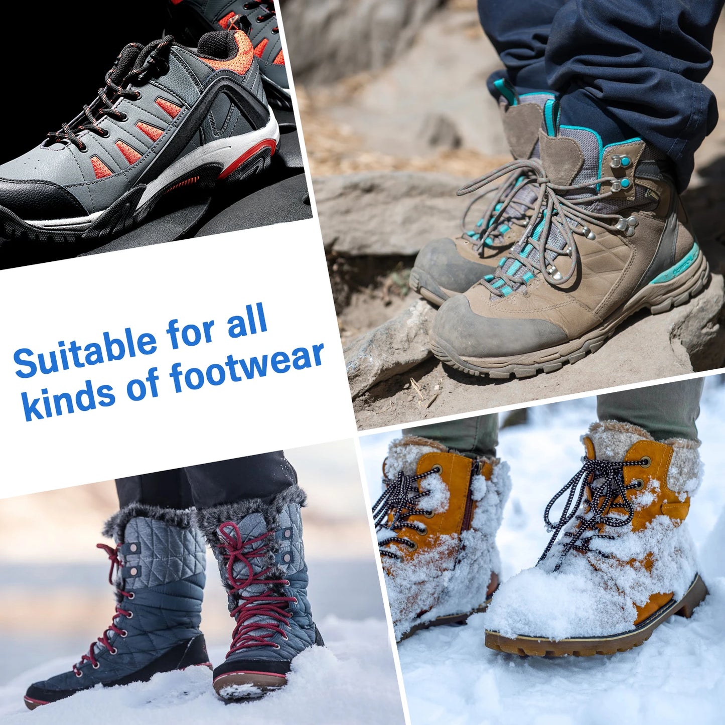 Tomshoo 32 Teeth Ice Gripper Spike for Shoes Slip Hiking Climbing Snow