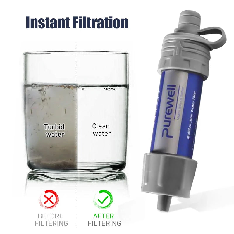 Outdoor Purifier Water Filter Straw Camping Filtration System Survival Emergency