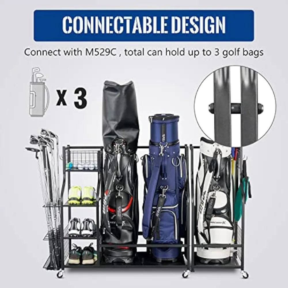 Golf Storage Garage Organizer Stand and Equipment Rack