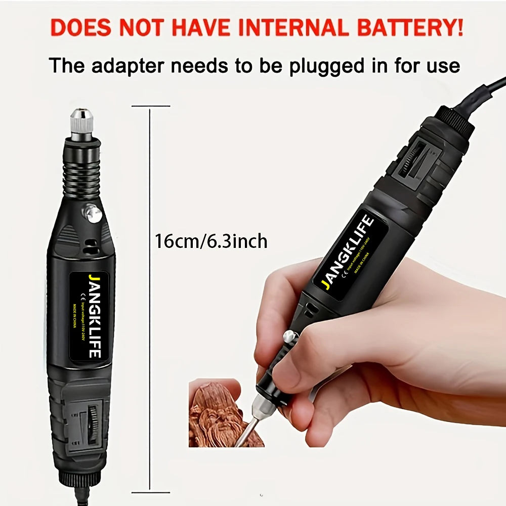 12V Mini Drill Electric Carving Pen Variable Speed Rotary Kit Engrave Grinding Polishing