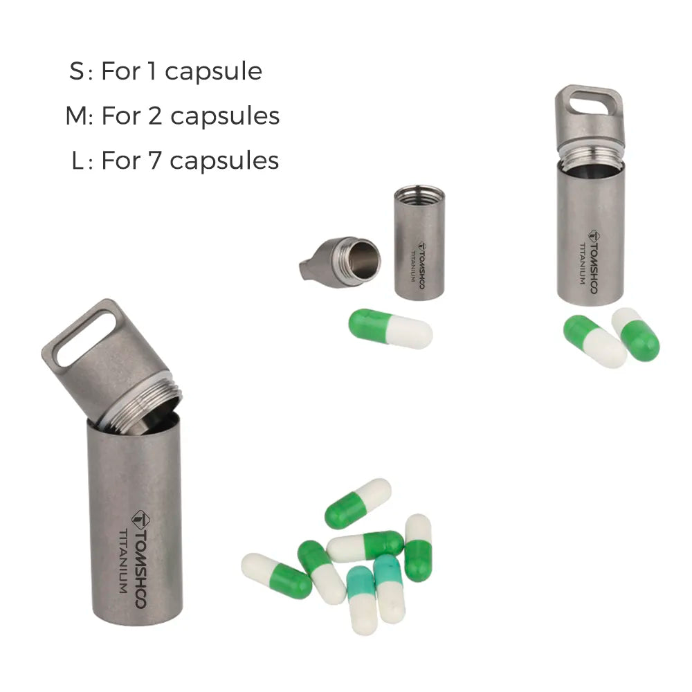 Titanium Mini Pill Box Sealed Waterproof Storage Perfume Case Pendants Eco-friendly Outdoor