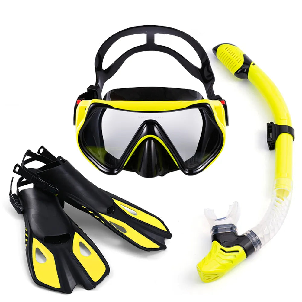 Swimming Flippers Diving Fins Set Snorkeling Goggles Dive Snorkel Equipment Scuba Adult