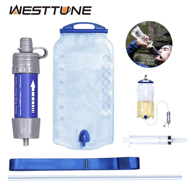 Outdoor Purifier Water Filter Straw Camping Filtration System Survival Emergency