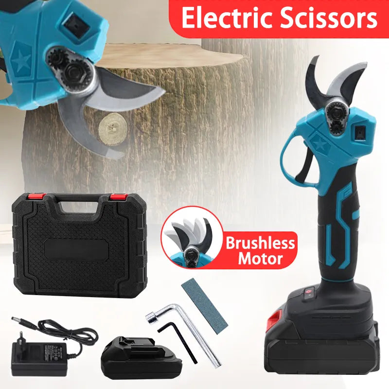 Brushless Electric Pruning Shears Garden Tool Pruner Cordless Scissors Compatible Makita 18V