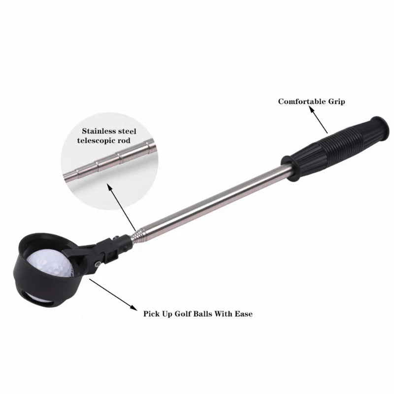 Golf Ball Locking Telescopic Retriever Pick Up Tool.