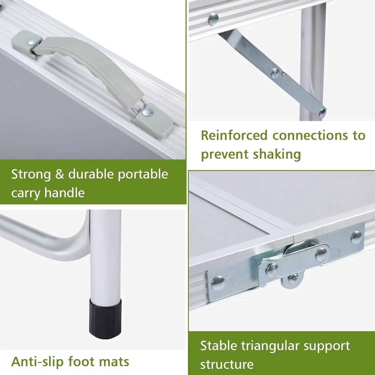 Outdoor Folding Table, Camping Table Portable Aluminum Panel Lightweight Table