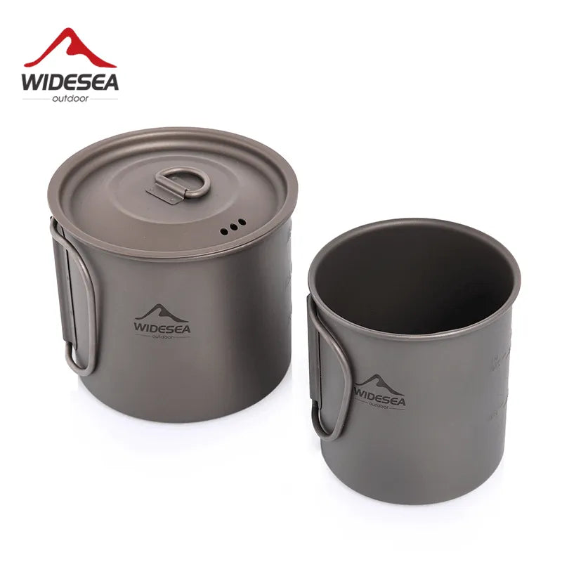 Camping Mug Titanium Cup Tourist Tableware Picnic Utensils Hiking