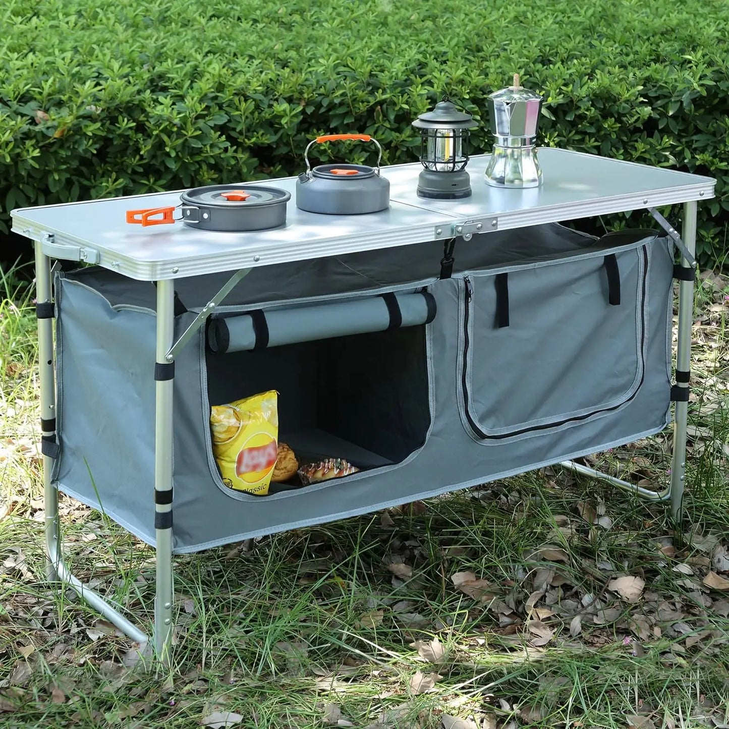 Outdoor Folding Table, Camping Table Portable Aluminum Panel Lightweight Table