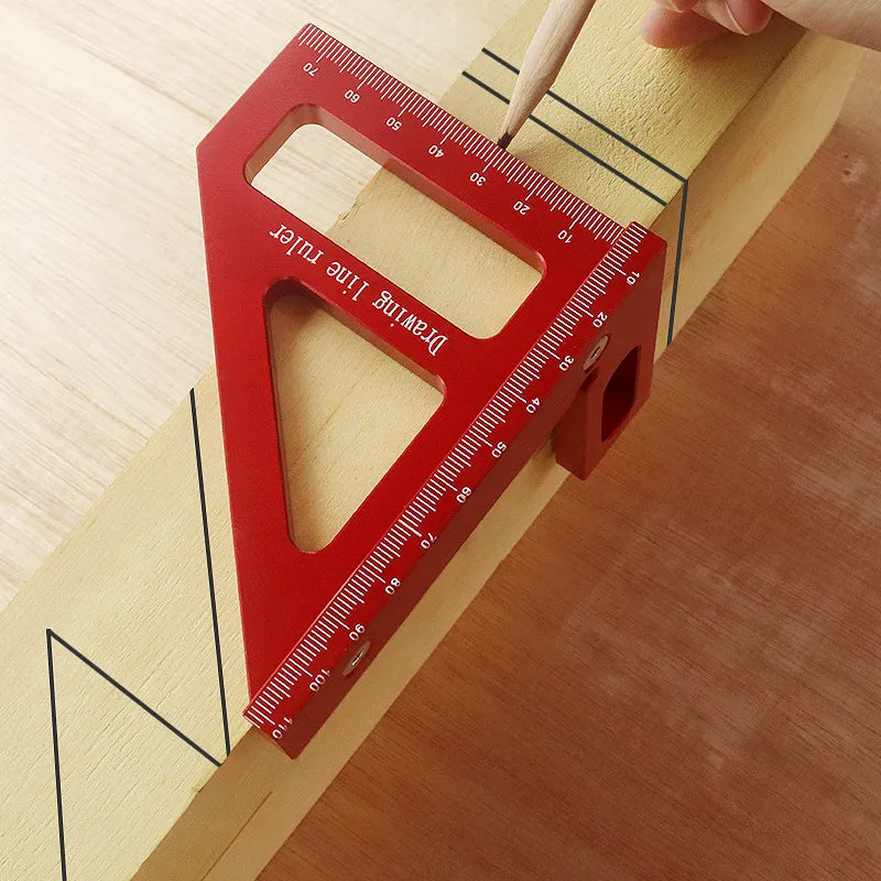 Woodworking Square Protractor Aluminum Alloy Miter Triangle Ruler High Precision Layout