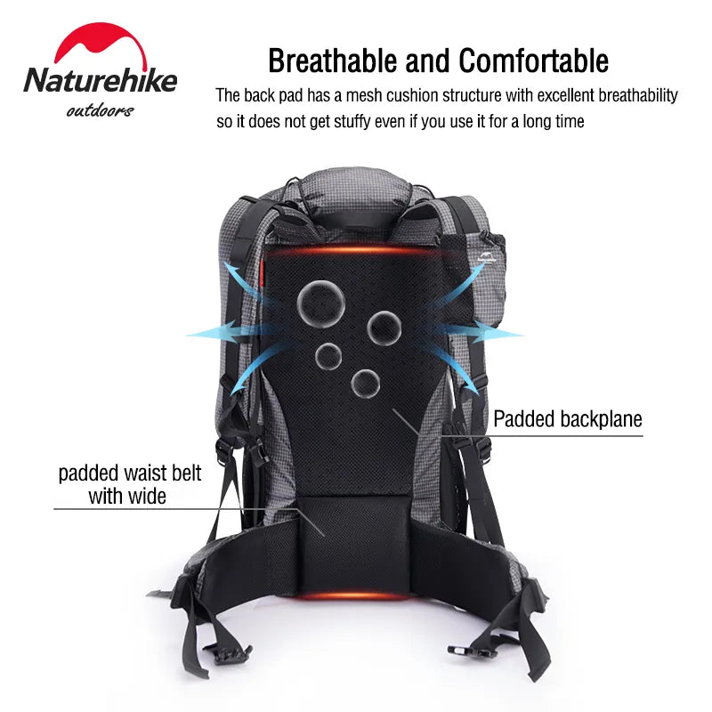 Nature Hiking Backpack Outdoor Camping Travel Sports Bag 60+5L Large Capacity  Waterproof Bag.