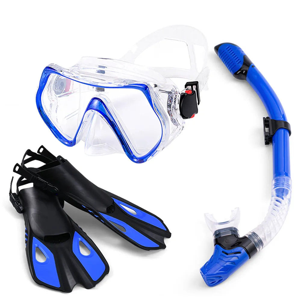 Swimming Flippers Diving Fins Set Snorkeling Goggles Dive Snorkel Equipment Scuba Adult